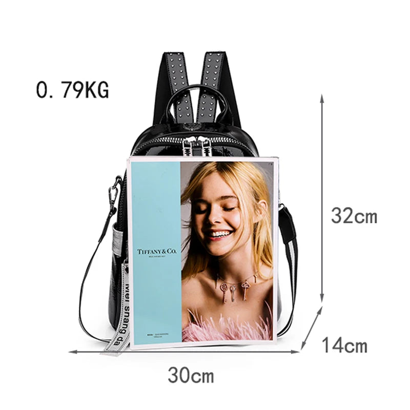 Fashion Women Backpack Designer Pu Leather Travel Back Pack Casual Shoulder Bag High Quality School Bags For Teenagers Girls Sac