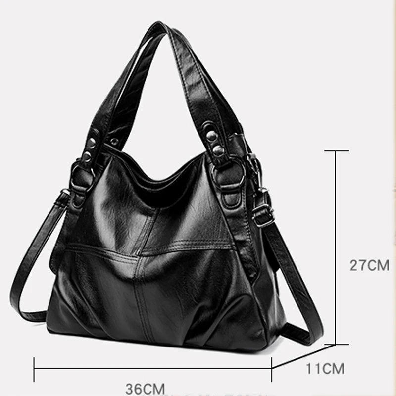 Women's Large Capcity Handbag Purse Crossbody Bags for Female 2024 Luxury Design Casual Tote Soft Leather Shoulder Messenger Sac