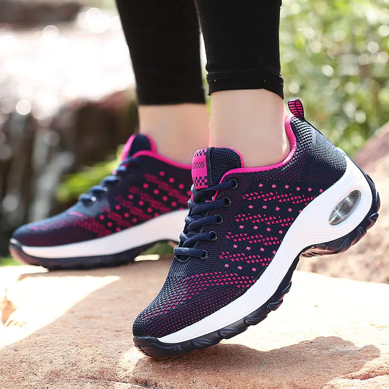 Ladies Sneakers Walking Shoes 2022 New  Breathable Outdoor Light Weight  Casual Walking Platform  Black Casual Shoes for Women